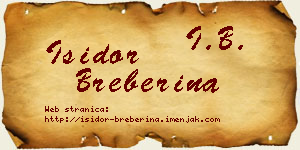 Isidor Breberina vizit kartica